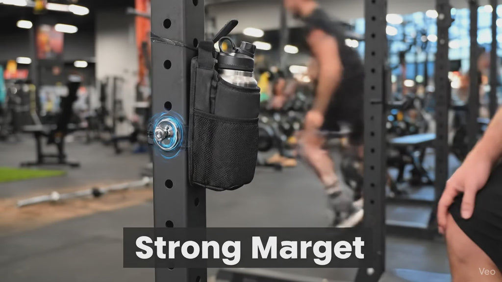 3x Strong Magnetic Fitness Bag - Unisex Gym Water Bottle Holder & Phone/Wallet Storage for Travel, Sports, Cycling, and Workouts.